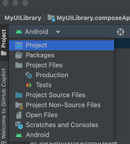 Switching Project Panel View