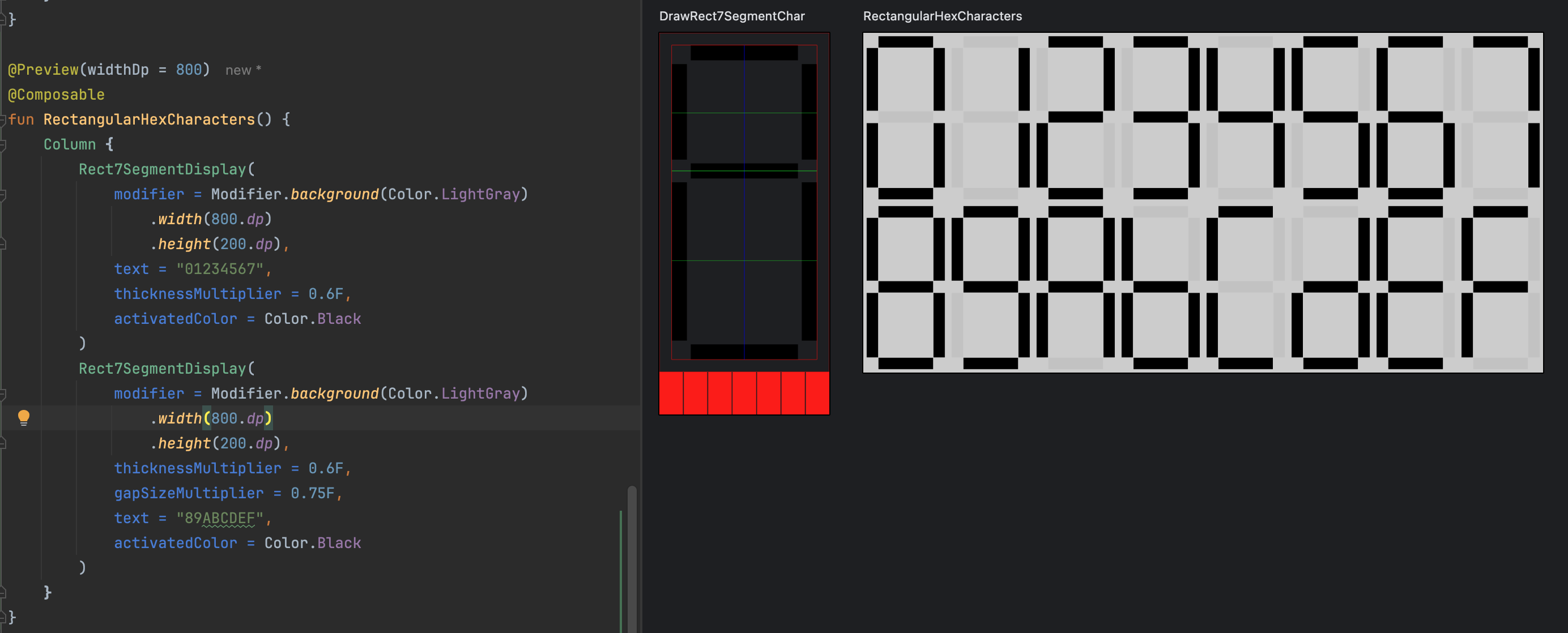 Completed Rectangular 7 Segments