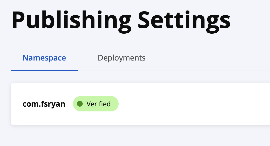 Verified Namespace