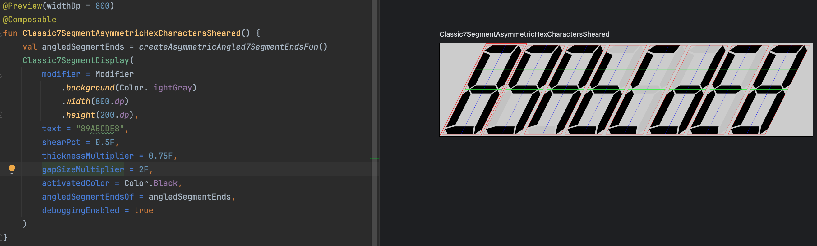 Re-centered and scaled characters positive shear