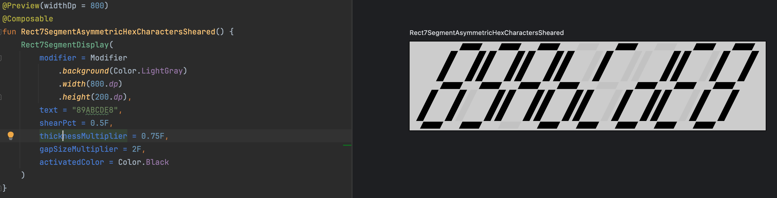 Sheared Rect7SegmentDisplay